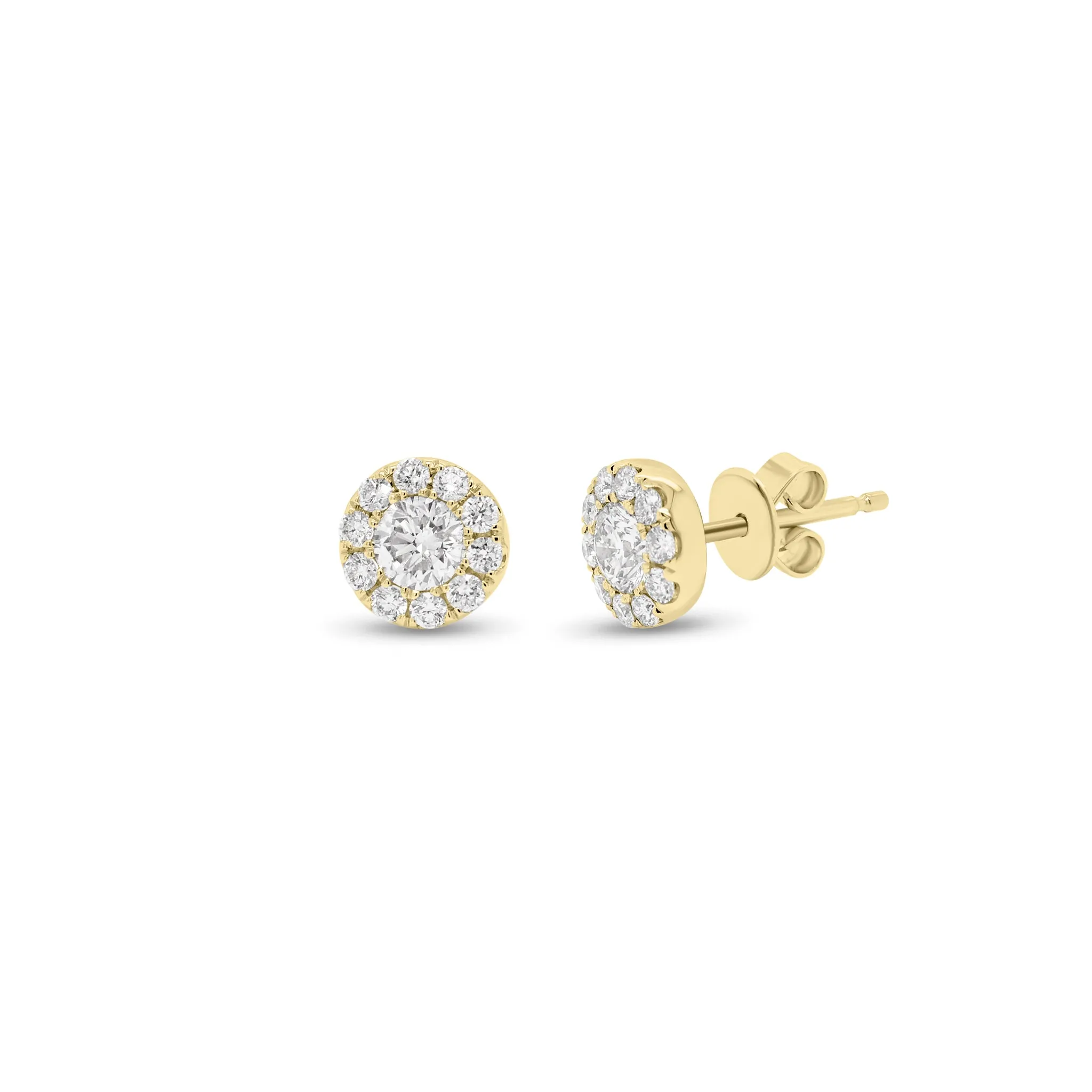 0.64 ct Diamond Halo Stud Earrings