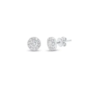 0.64 ct Diamond Halo Stud Earrings