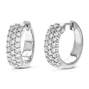 1 cttw Round Cut Lab Grown Diamond .925 Sterling Silver Hoop EarringsProng Set 2/3 Inch