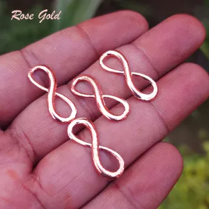 10 PCS PACK' ROSE GOLD' INFINITY CHARMS FOR JEWELLERY MAKING CHARMS FOR JEWELLERY MAKING' APPROX SIZE 21 MM