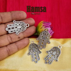 10 Pcs. Pack, Small Charms, Pendants, Hamsa Hand in Size about 26x38mm