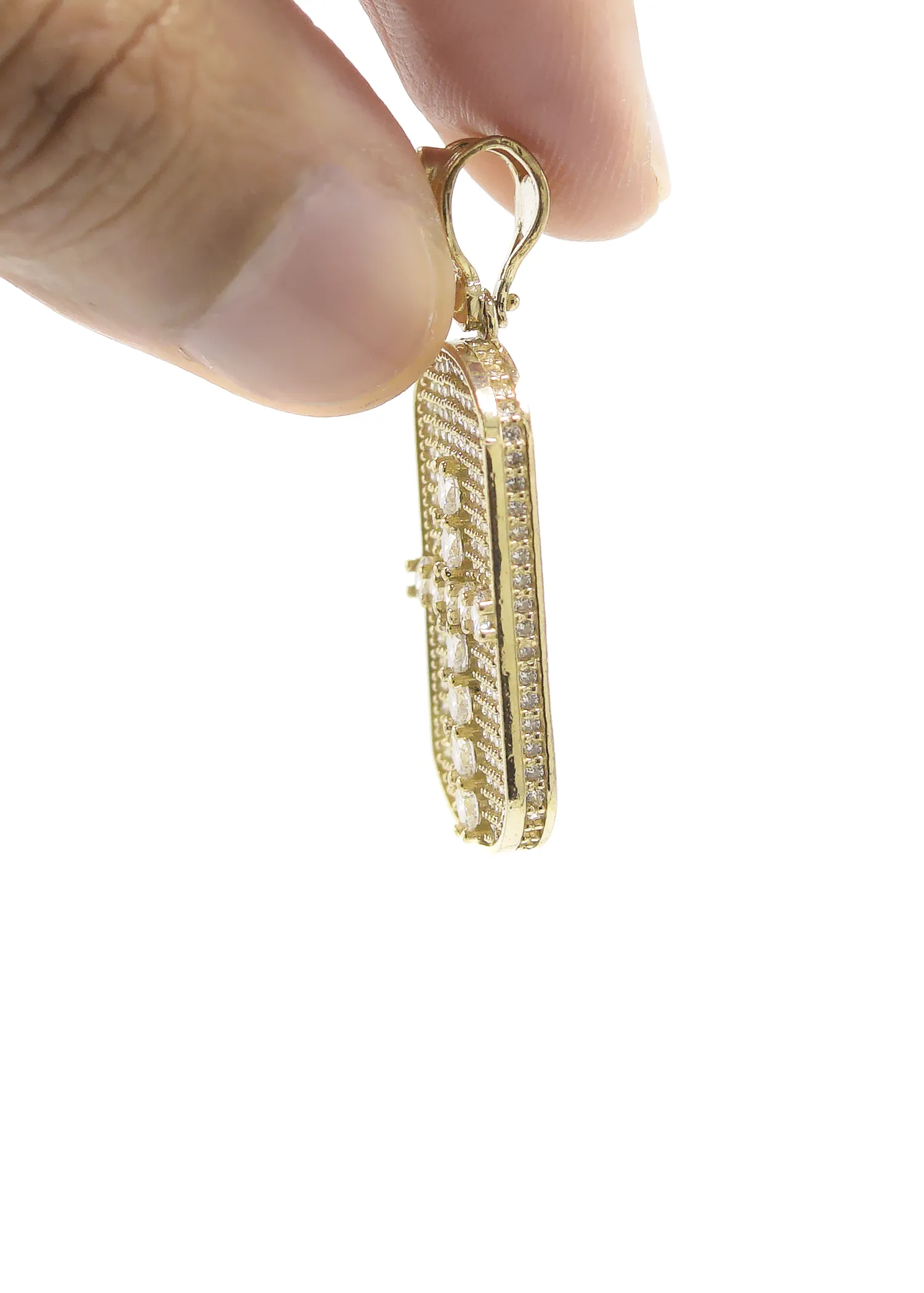 10K Gold  Dog Tag Pendant