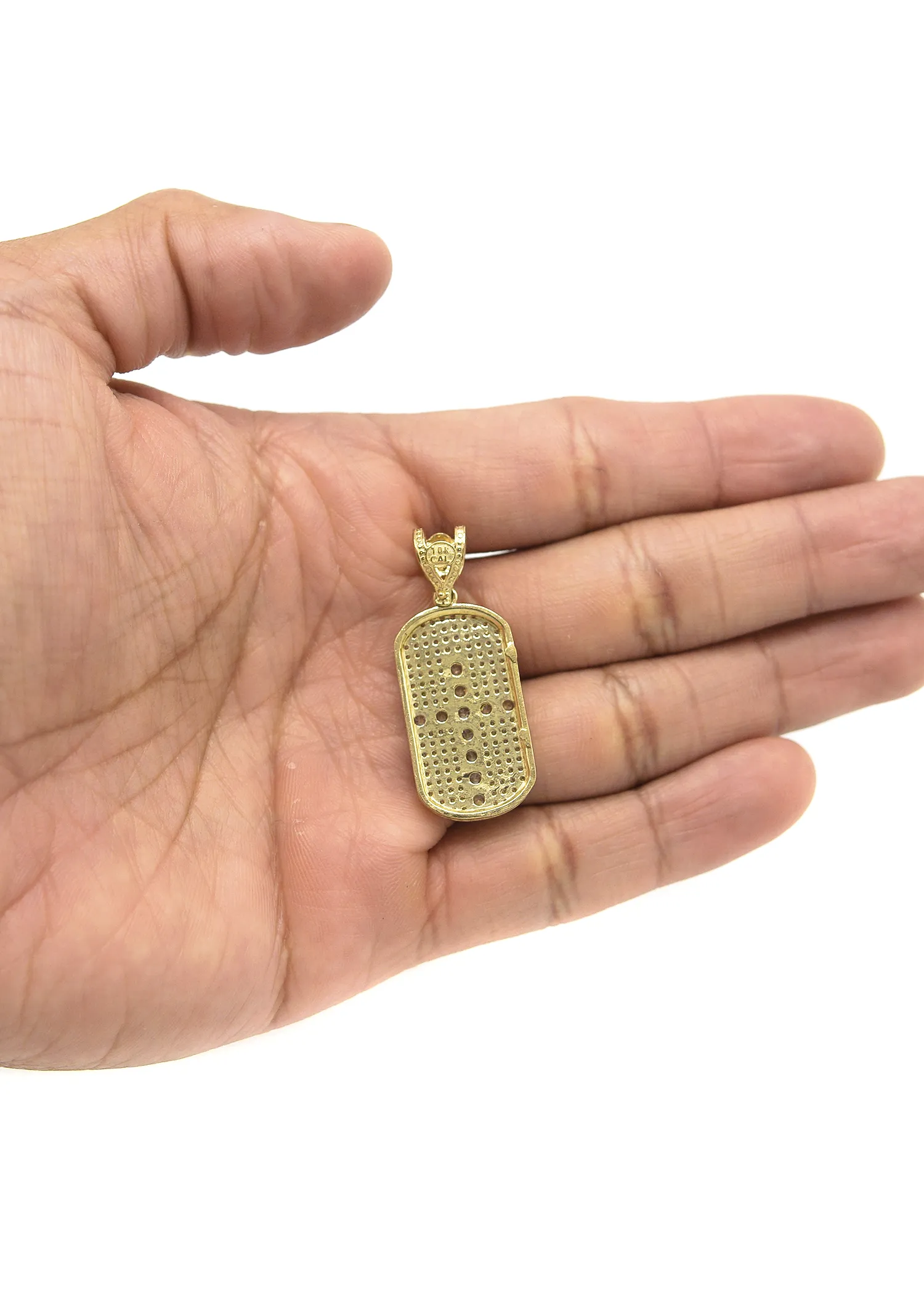 10K Gold  Dog Tag Pendant