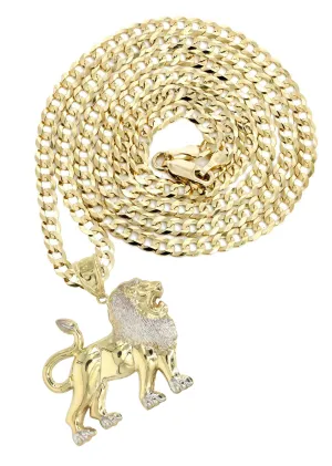 10K Yellow Gold Lion Necklace | Appx 16 Grams