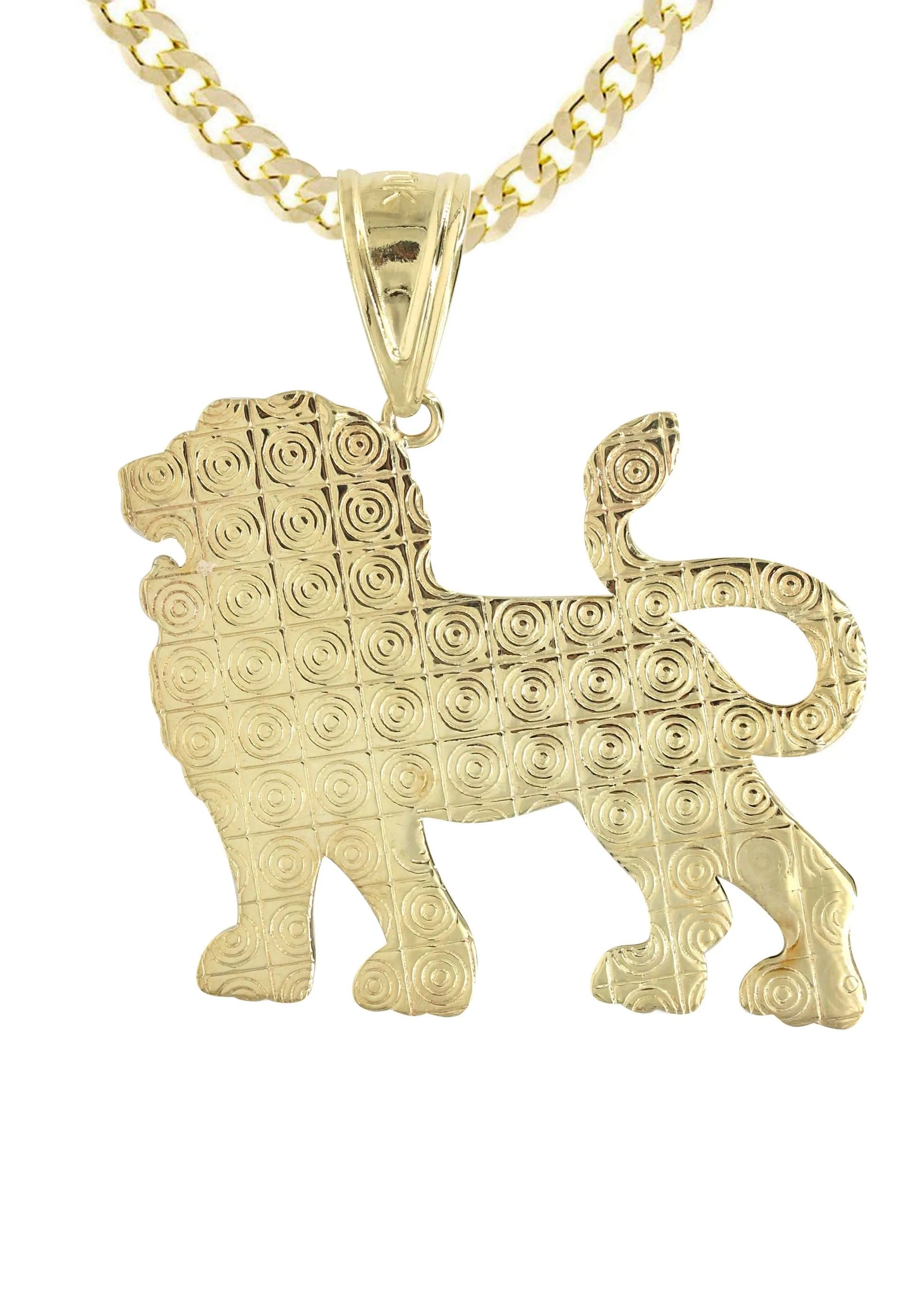 10K Yellow Gold Lion Necklace | Appx 16 Grams