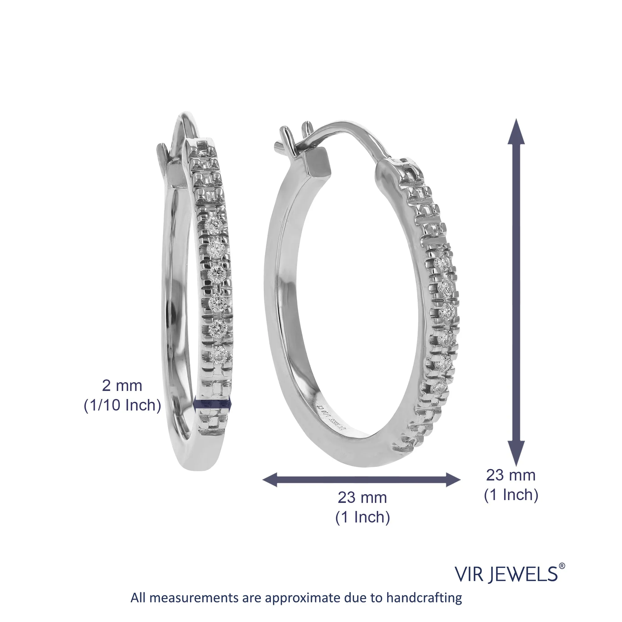 1/10 cttw Lab Grown Diamond Hoop Earring in Sterling Silver