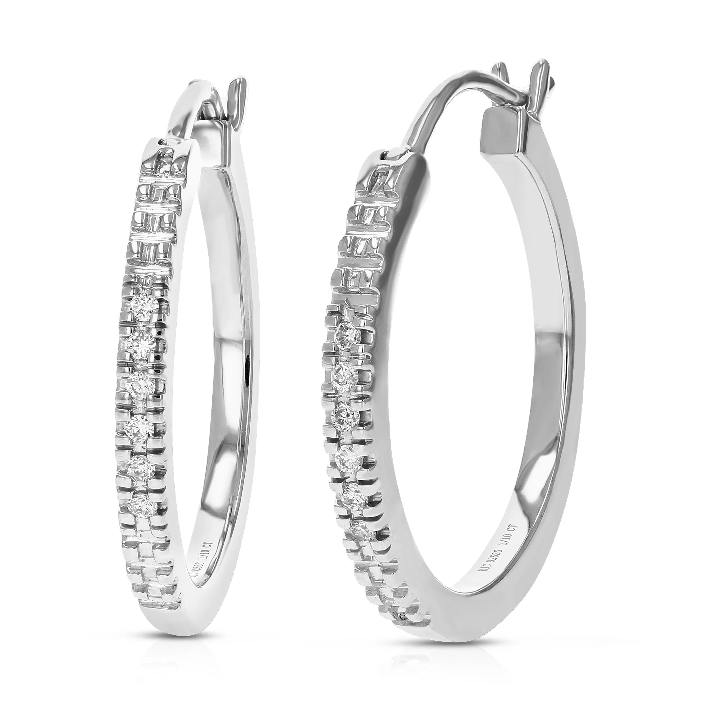 1/10 cttw Lab Grown Diamond Hoop Earring in Sterling Silver