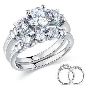 1.25 Carat Created Diamond 2-Pc Ring Set