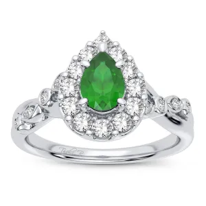 14K 0.27CT Diamond Ring Emerald