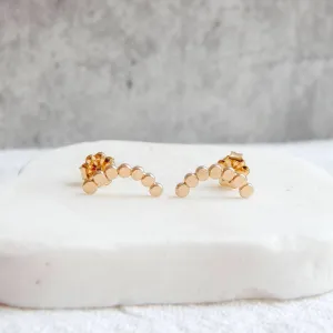 14k Dotted Arc Stud Earrings