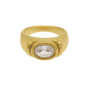 14k Gold Plated Crystal Ring