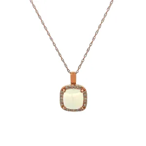 14k Rose Gold Diamond and Opal Pendant