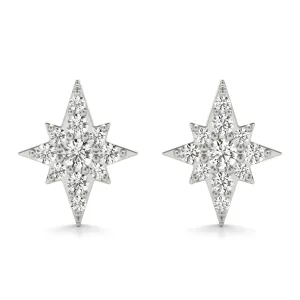 14K Star Diamond Earring