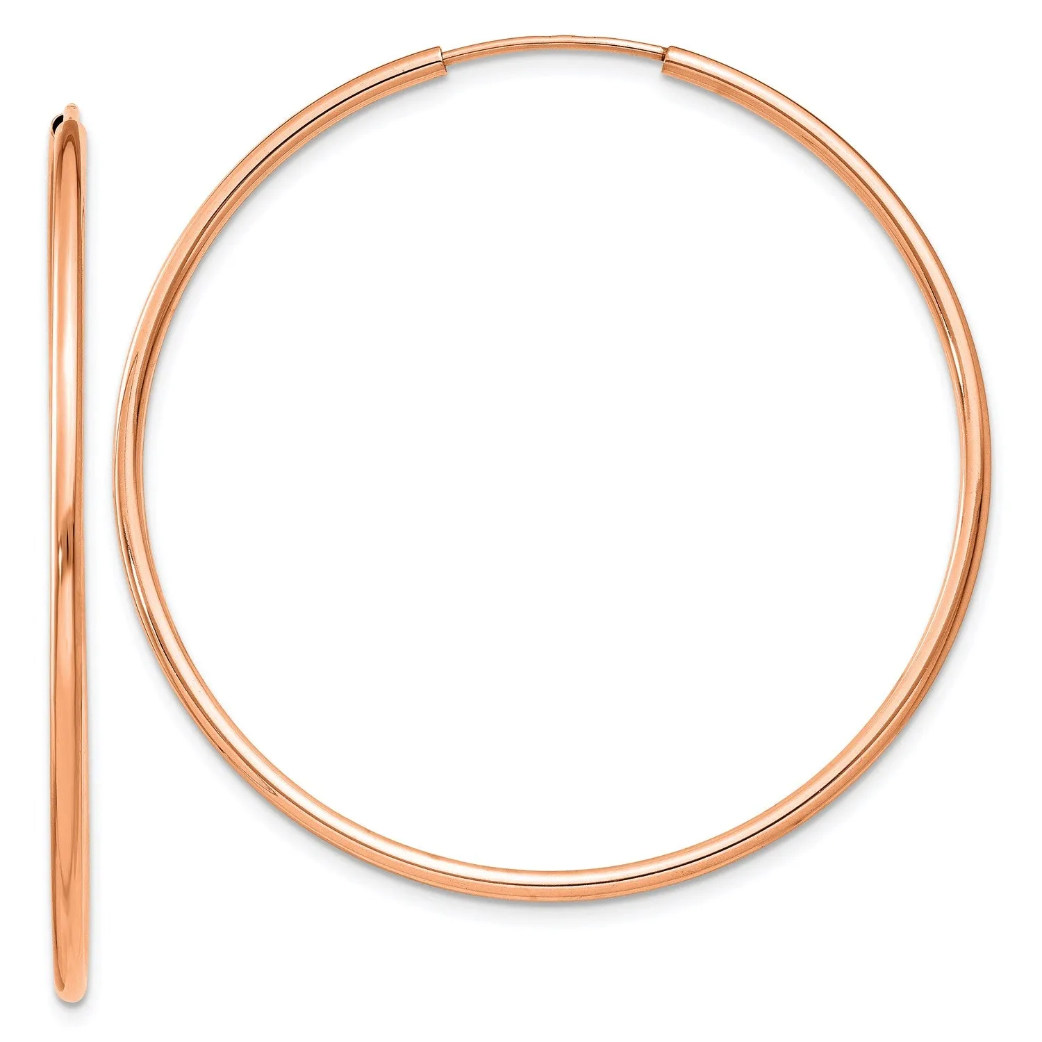 14KT Rose Gold 40X1.5MM Hoop Earrings