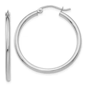 14KT White Gold 30X2MM Hoop Earrings