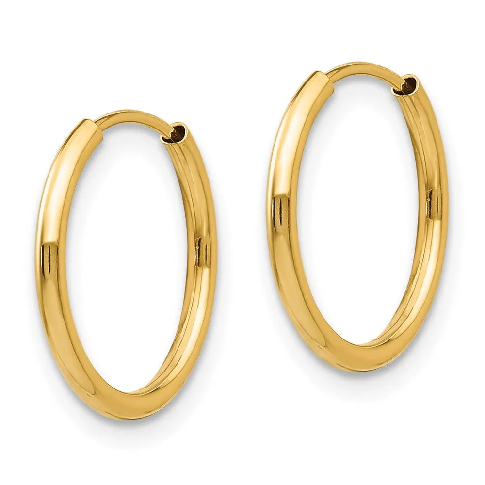 14KT Yellow Gold 3-Pair Endless Hoop Earrings