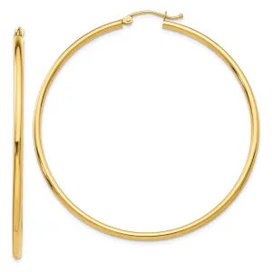 14KT Yellow Gold 55X2MM Hoop Earrings