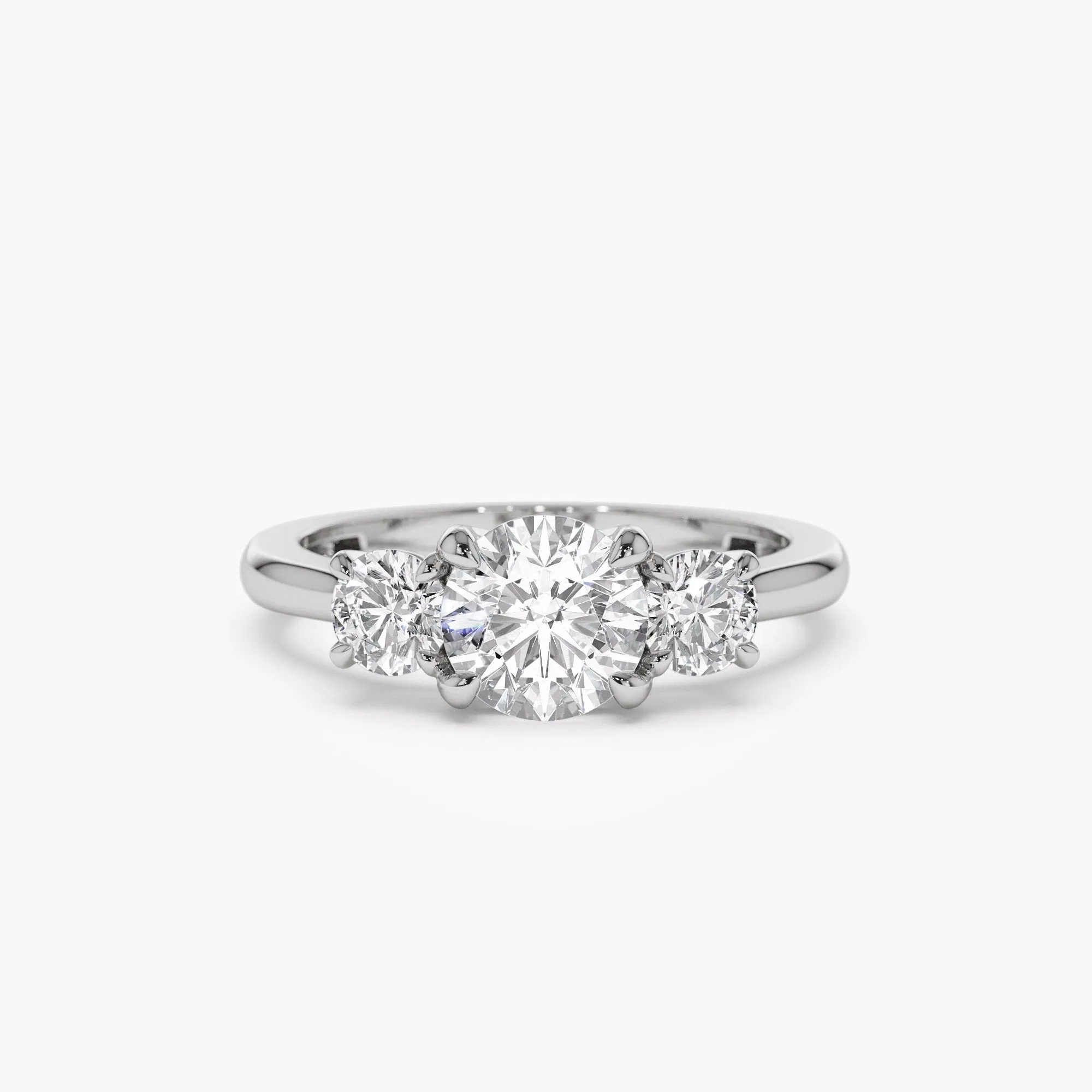 1.50 ctw 14k Round Lab Grown Diamond Three Stone Engagement Ring - Grace