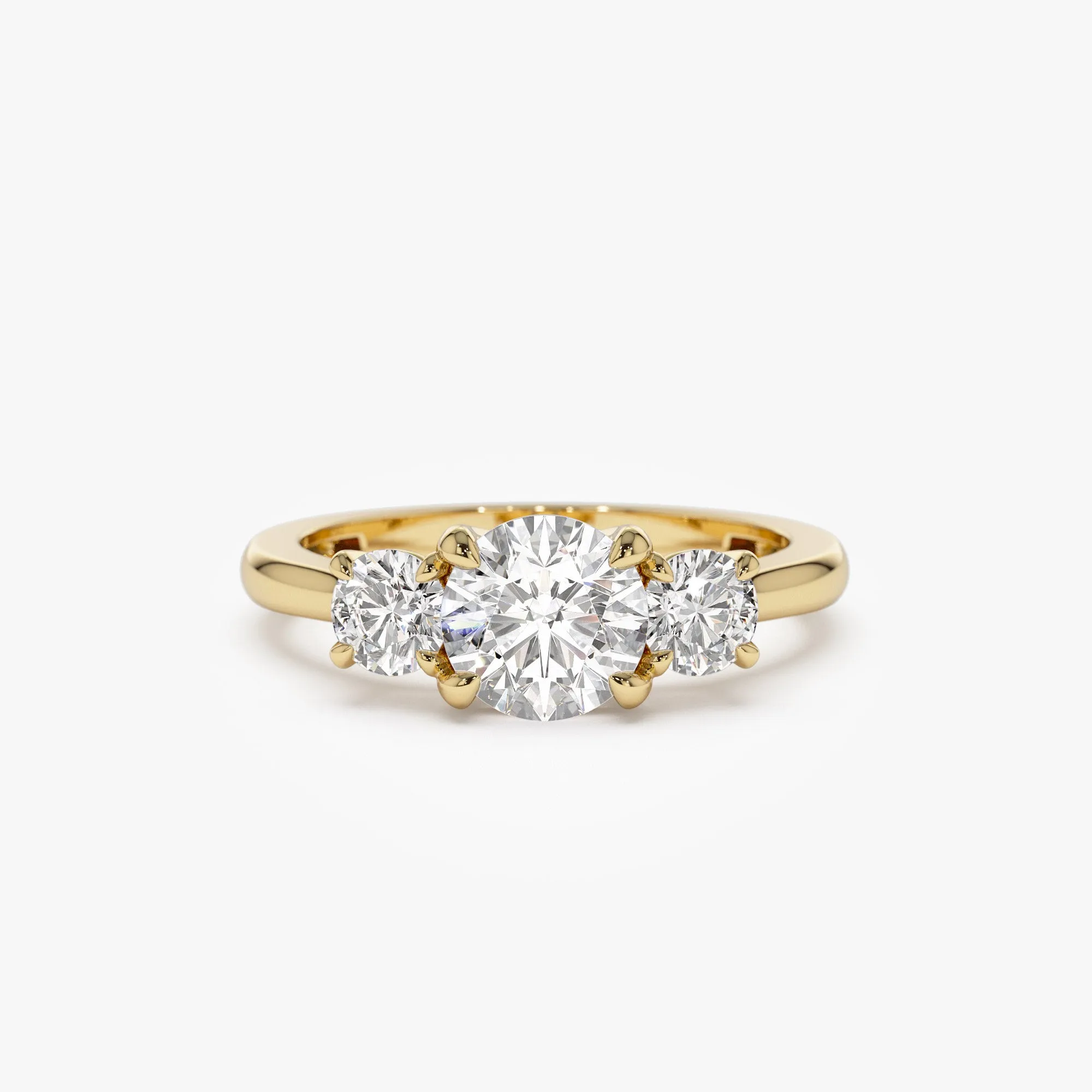 1.50 ctw 14k Round Lab Grown Diamond Three Stone Engagement Ring - Grace