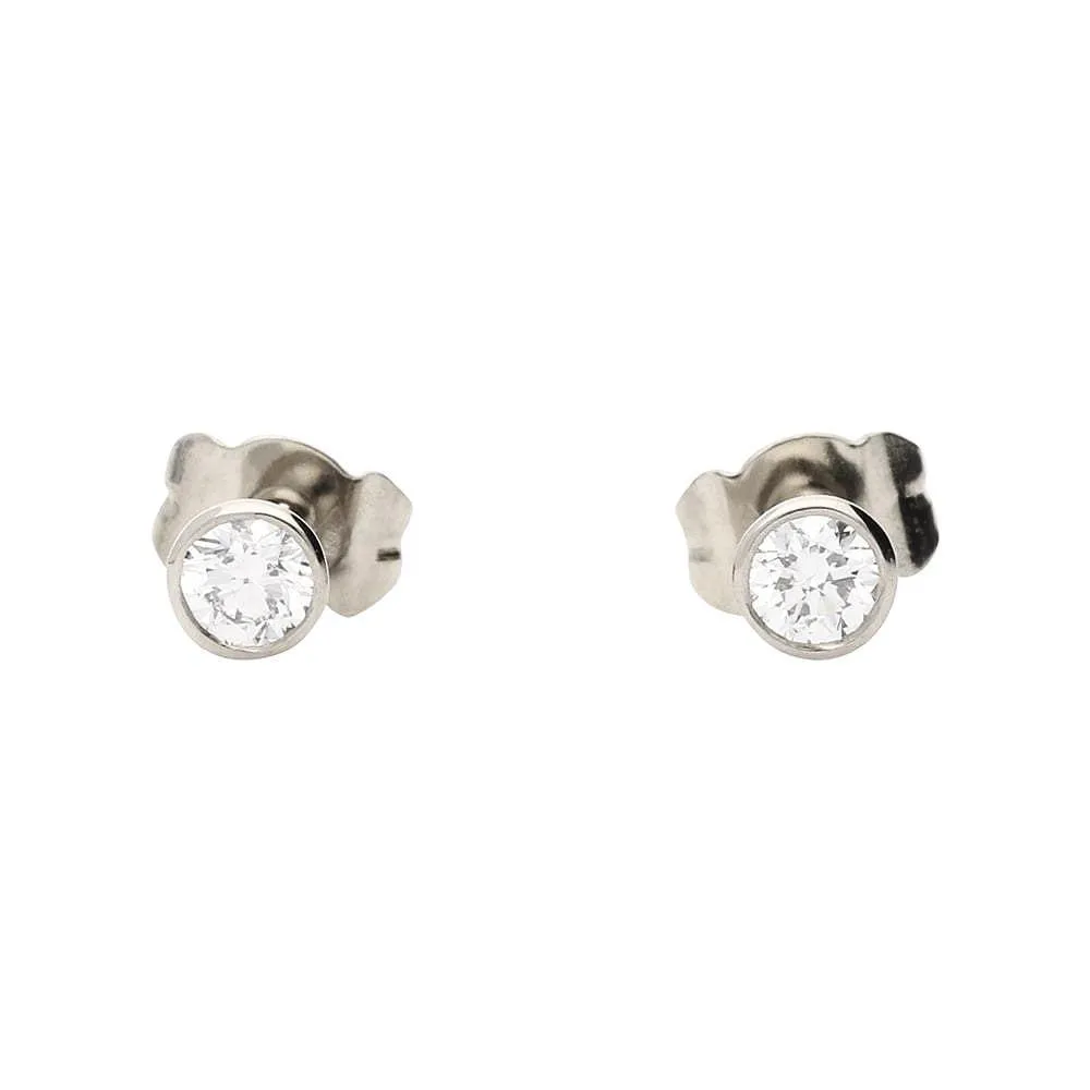 18ct white gold 0.36ct certified diamond stud earrings