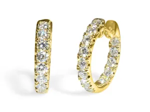 2.15ctw Ladies Diamond Hoop Earrings