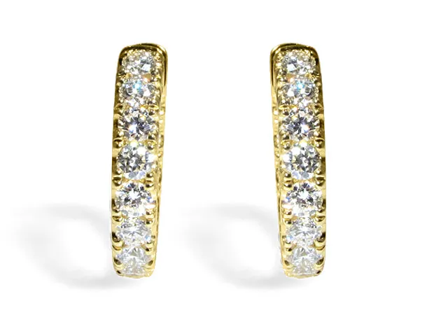 2.15ctw Ladies Diamond Hoop Earrings