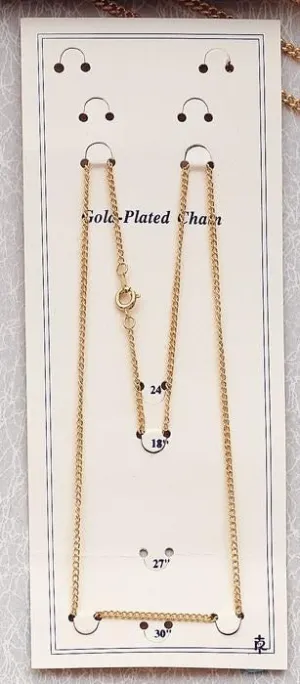 24" Gold Plated Chain with Spring Chain