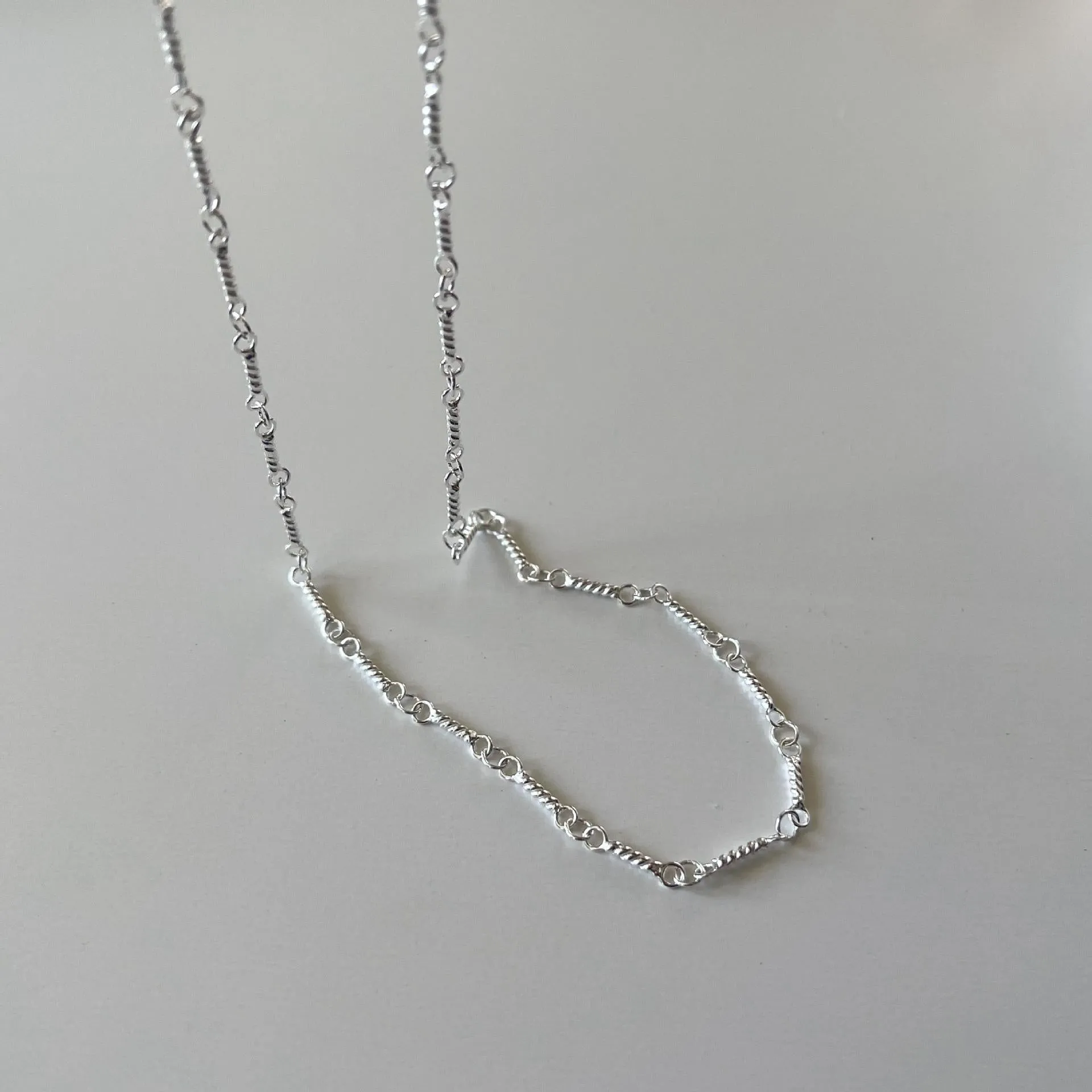 925 Sterling Silver Stripe Silver Necklaces