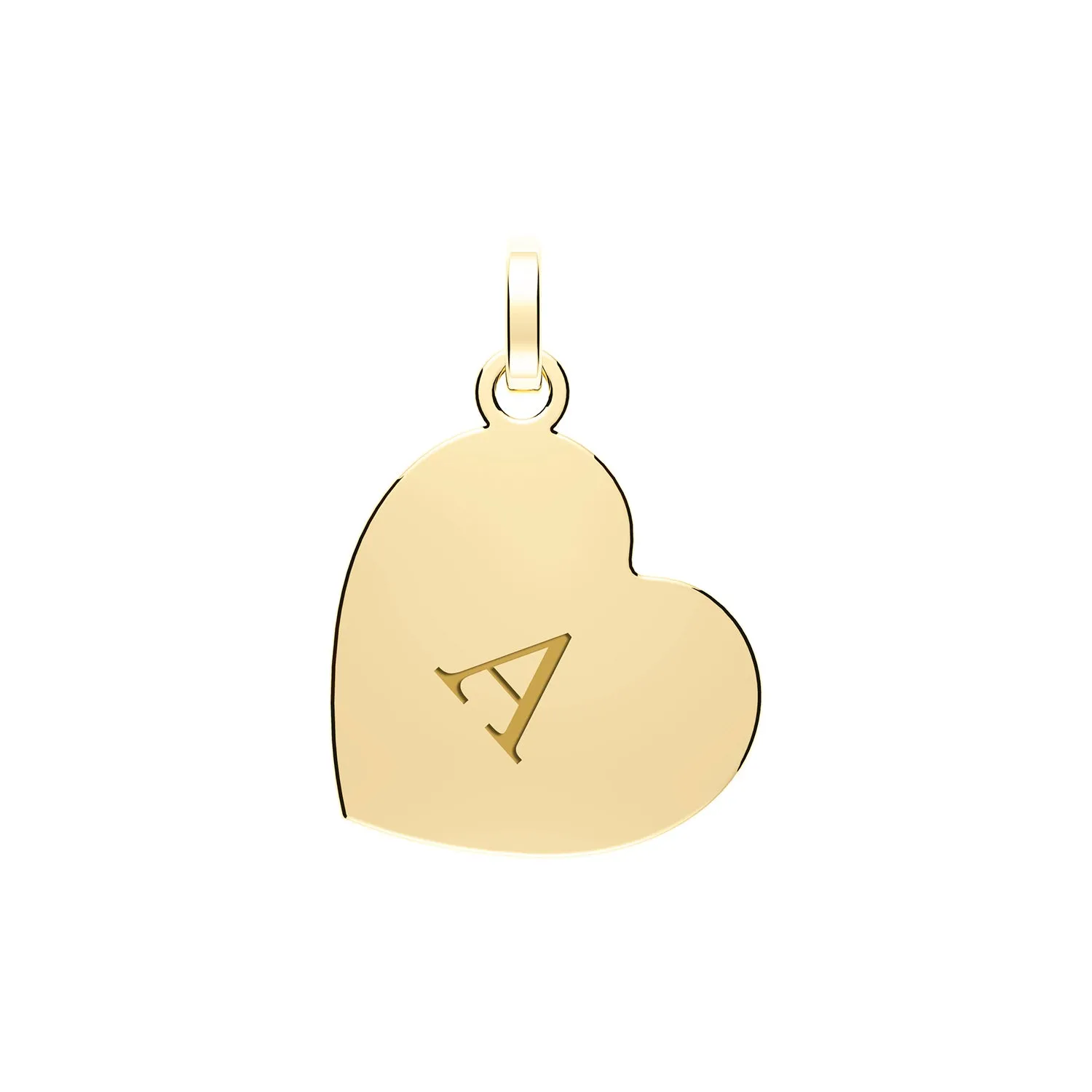 9CT GOLD HEART INITIAL PENDANT