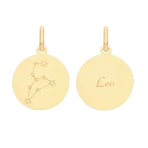 9CT GOLD ZODIAC CONSTELLATION LEO PENDANT