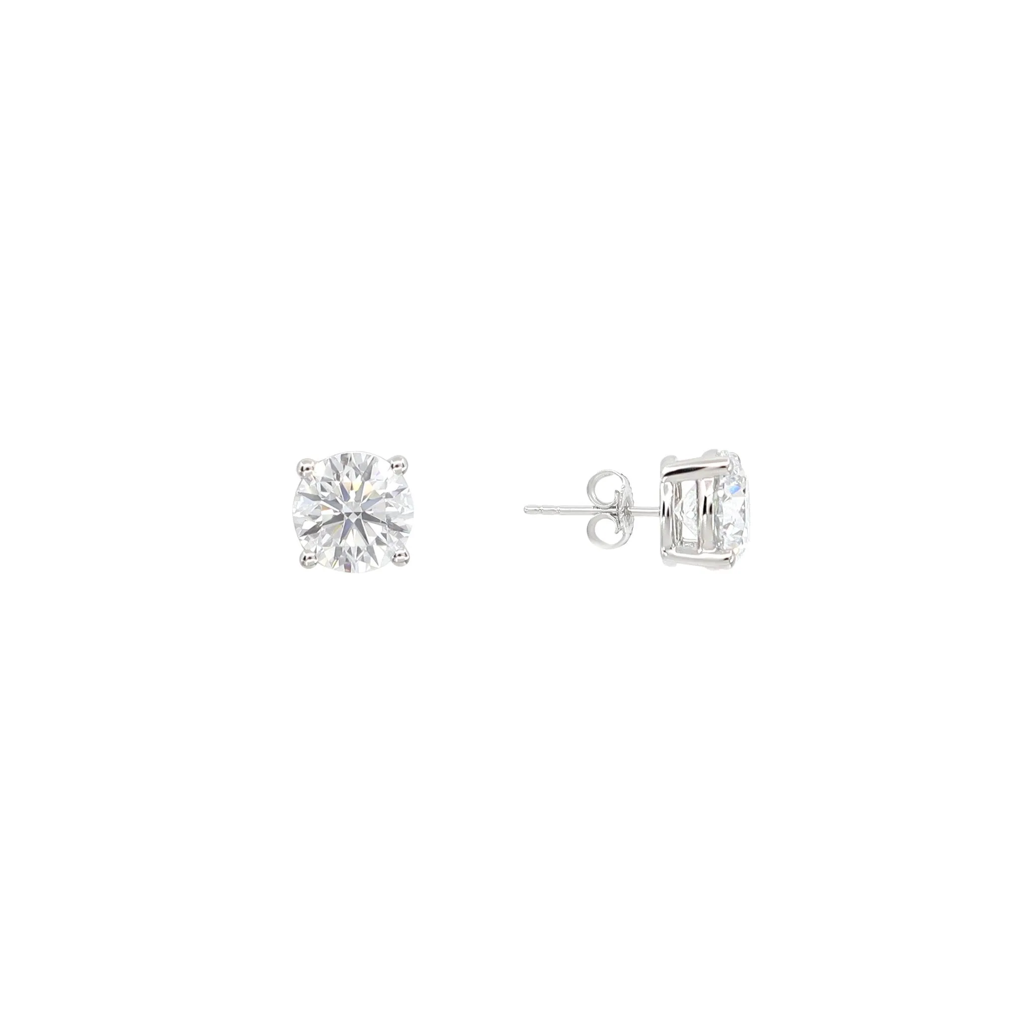 9K White Gold Tdw: 4.01ct Lab-Grown Diamond Stud Earring - 20734084