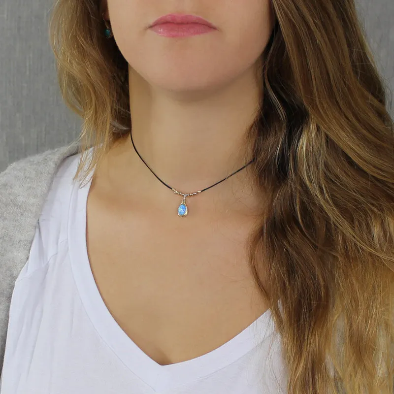 Adjustable Opal Choker Necklace