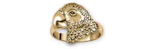 African Grey Jewelry 14k Gold Handmade African Grey Ring  AFG3X-RG