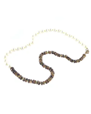 Akoya Pearl and Opal Bead Necklace