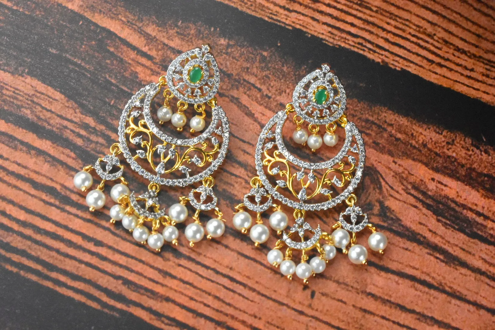 American Diamonds Chandbali Earrings By Asp Fashion Jewellery