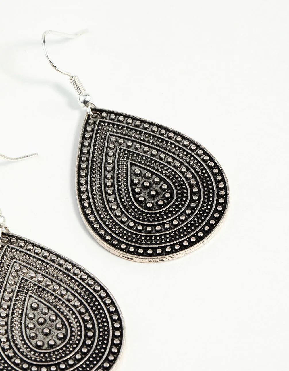 Antique Silver Teardrop Earrings