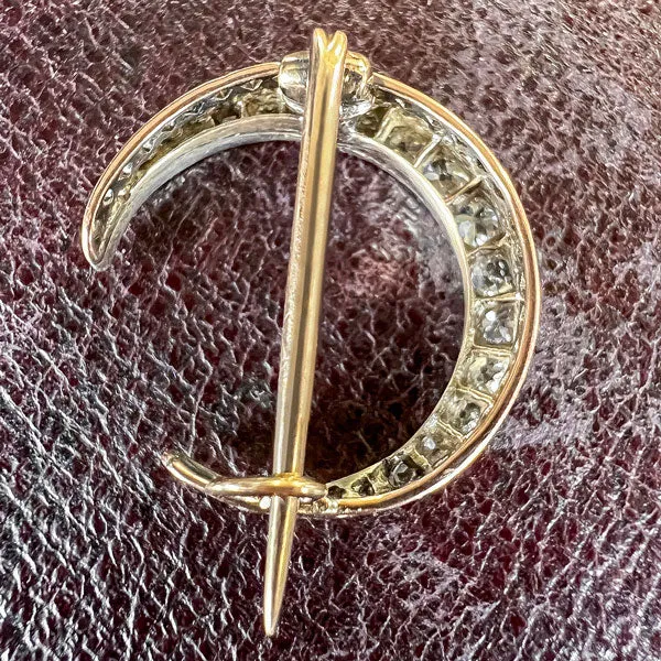 Antique Victorian Diamond Crescent Pin