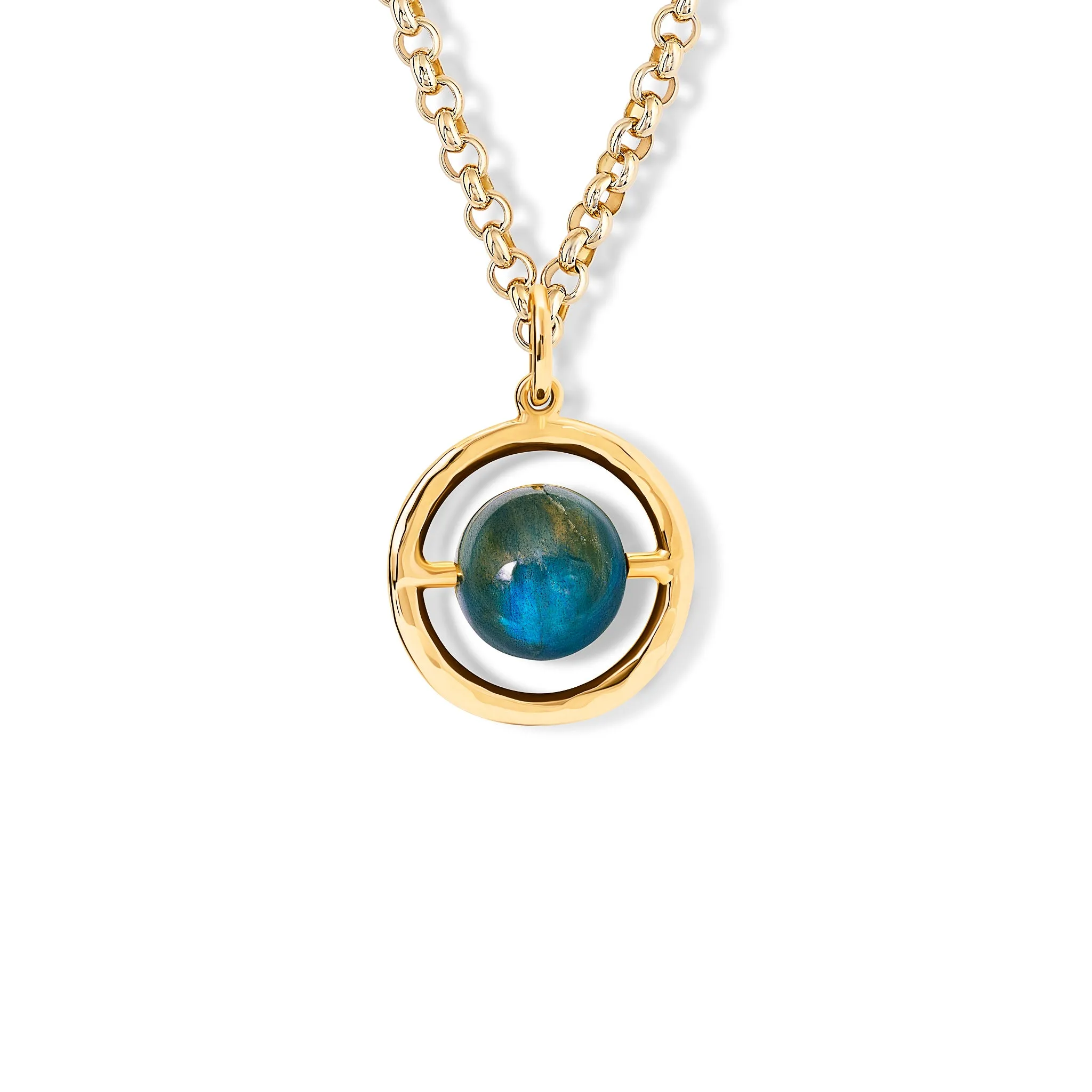 Archipelago Necklace Pendant Yellow Gold - Labradorite