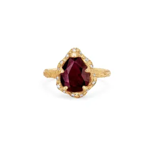 Baby Queen Water Drop Ruby Ring with Sprinkled Diamonds