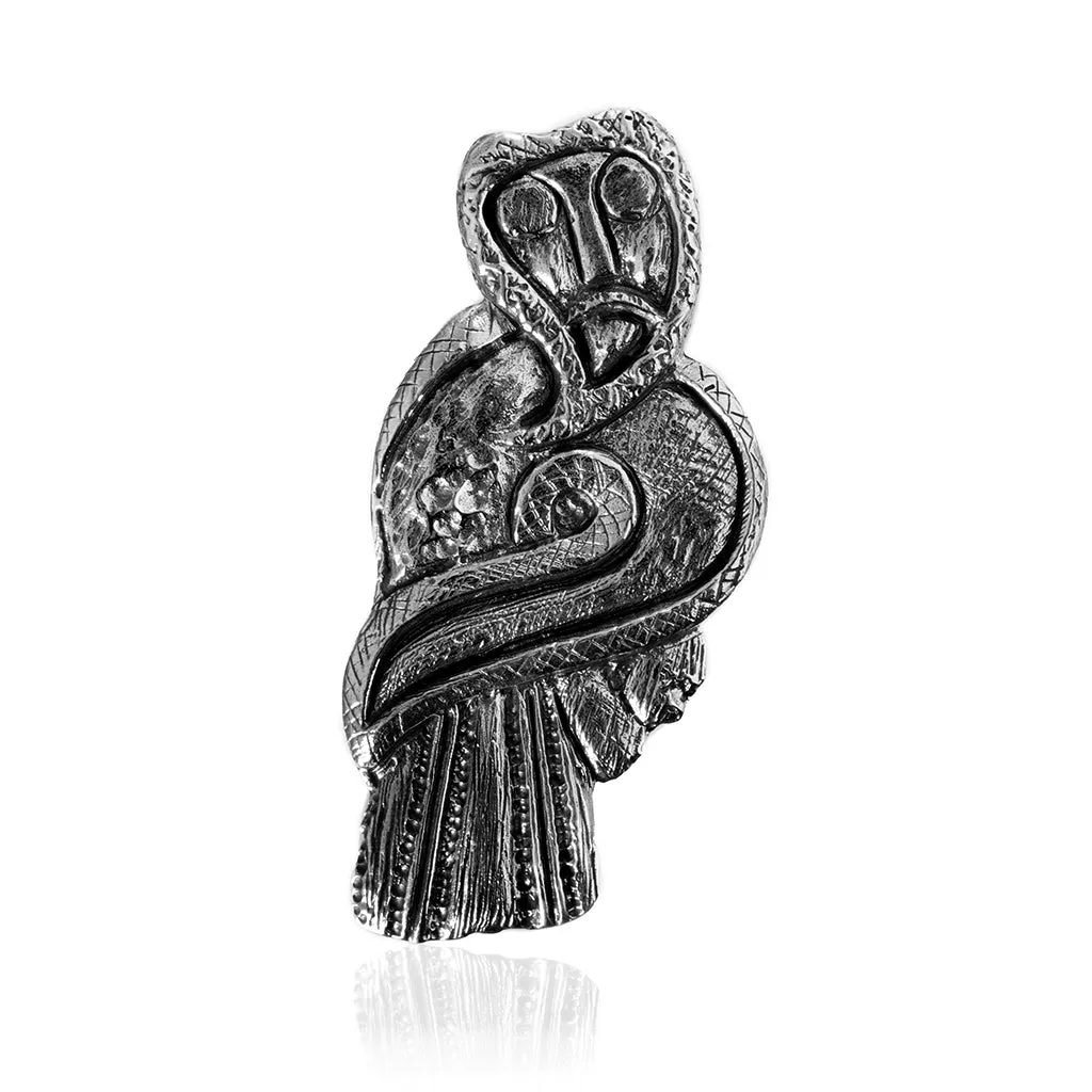 Birdman Brooch, Silver