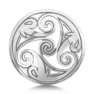 Birsay Disc Occasion Brooch in Sterling Silver