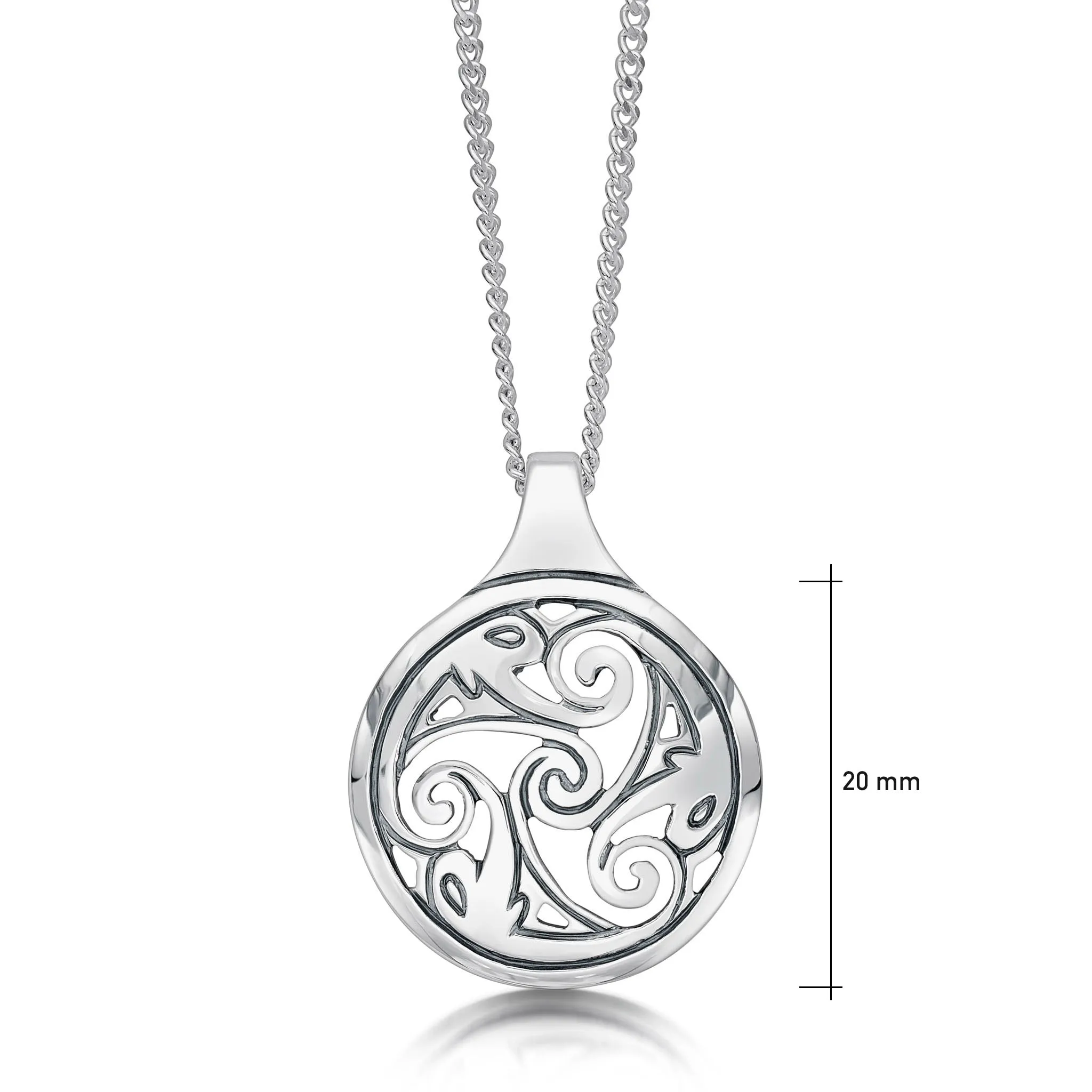 Birsay Disc Pendant Necklace in Sterling Silver