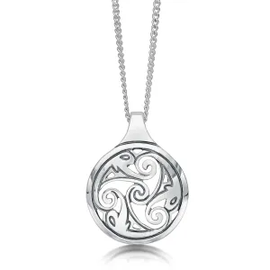 Birsay Disc Pendant Necklace in Sterling Silver