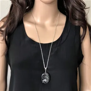 Black Marble Pendant Necklace