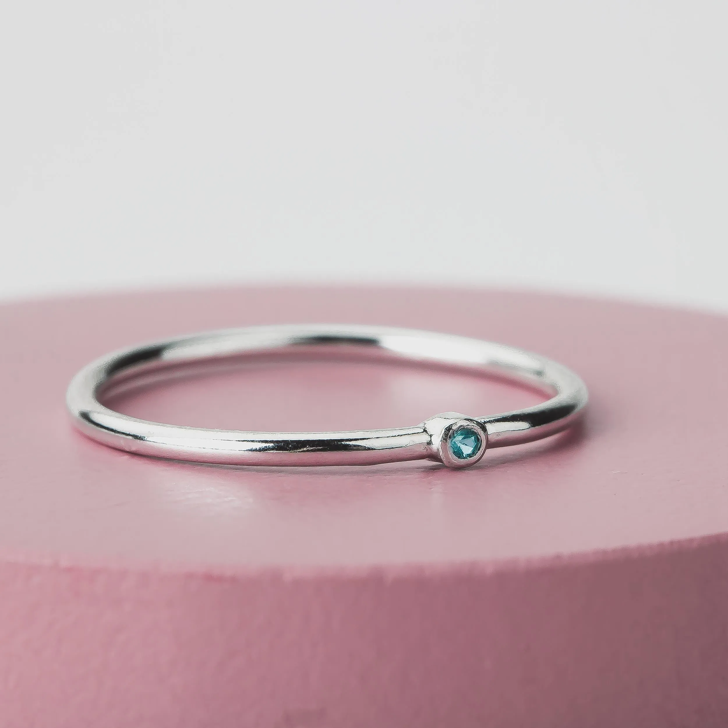 Blue Diamond Stacking Rings