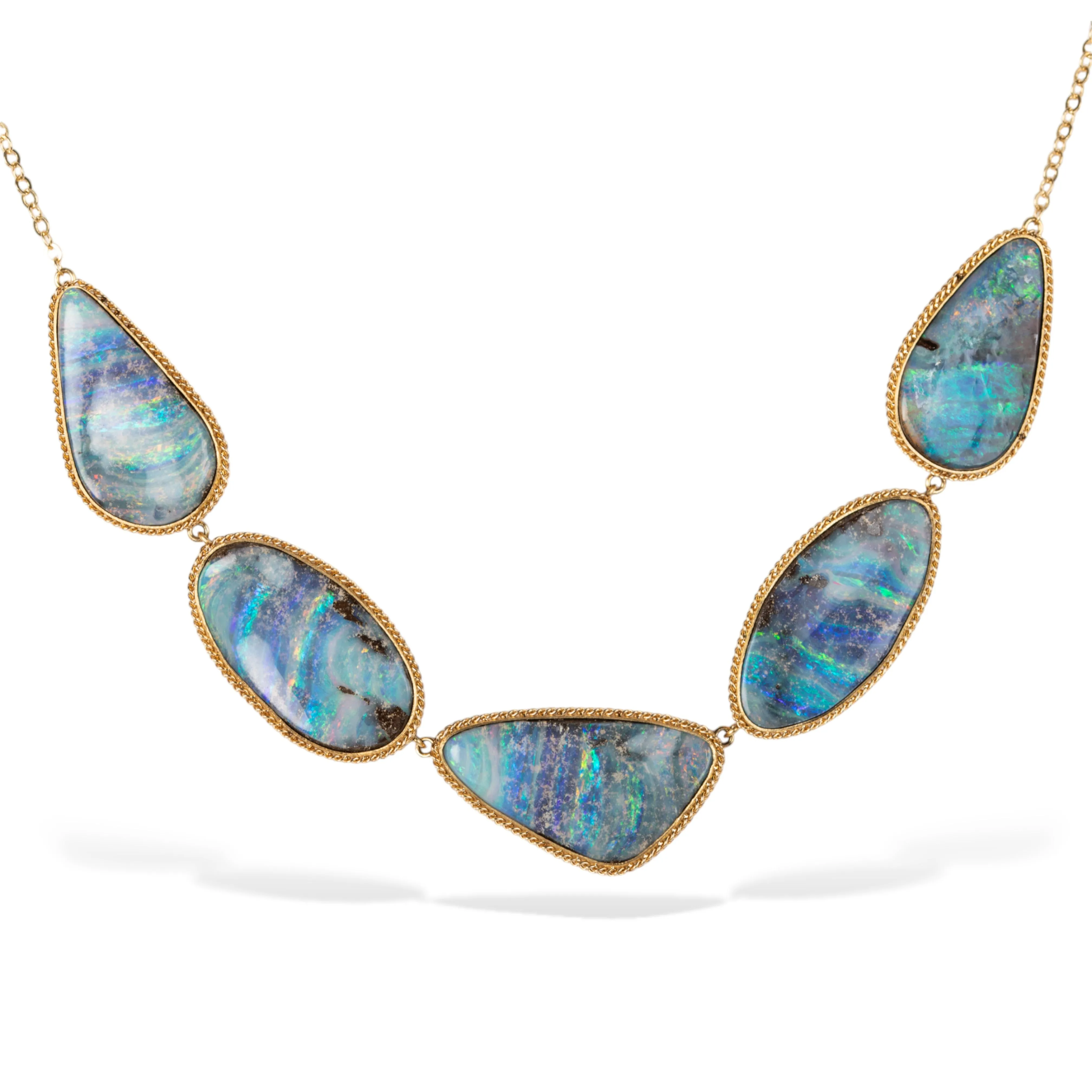 Boulder Opal Pebble Necklace