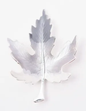 Brooch | Leaf | Silver, Grey & White