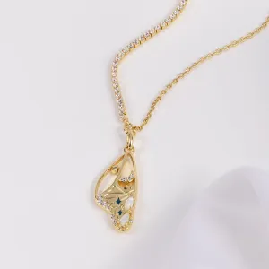 Butterfly Tennis Opal & Gold Necklace