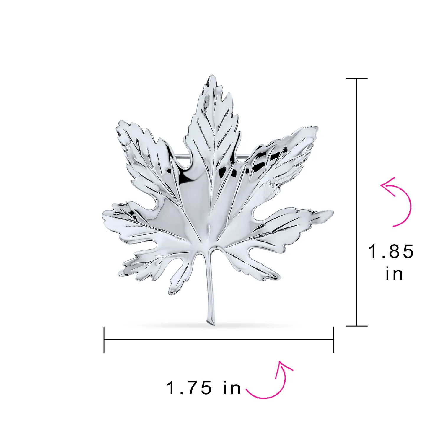 Canada Maple Leaf Brooche Pin - Sterling Silver Western Jewelry Accessory