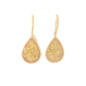 Canary Diamond Teardrop Dangle Earrings